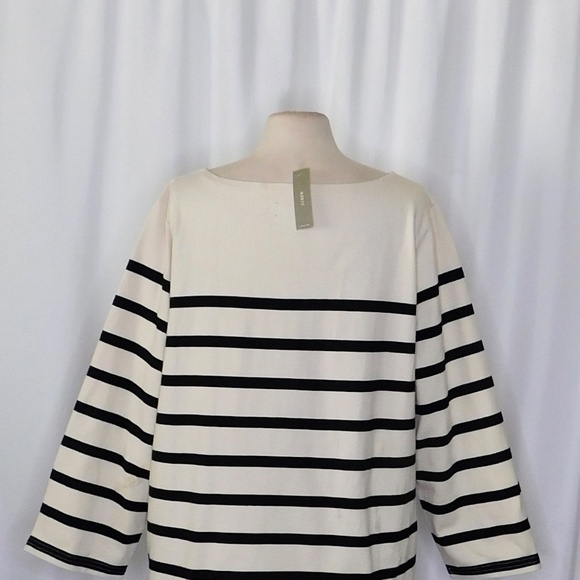 NWT! J. CREW Classic Mariner Cloth Boatneck T-Shirt Striped Natural Navy Blue 3X - Picture 11 of 16